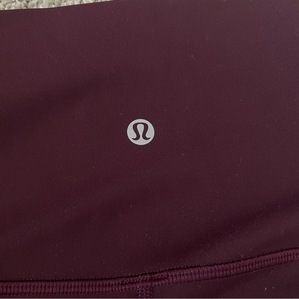 lululemon athletica Burgundy High-Rise Mesh Hem Cropped Leggings - Picture 5 of 6